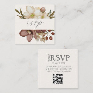 D'accompagnement Carte de réponse QR Code de mariage bohème neutre