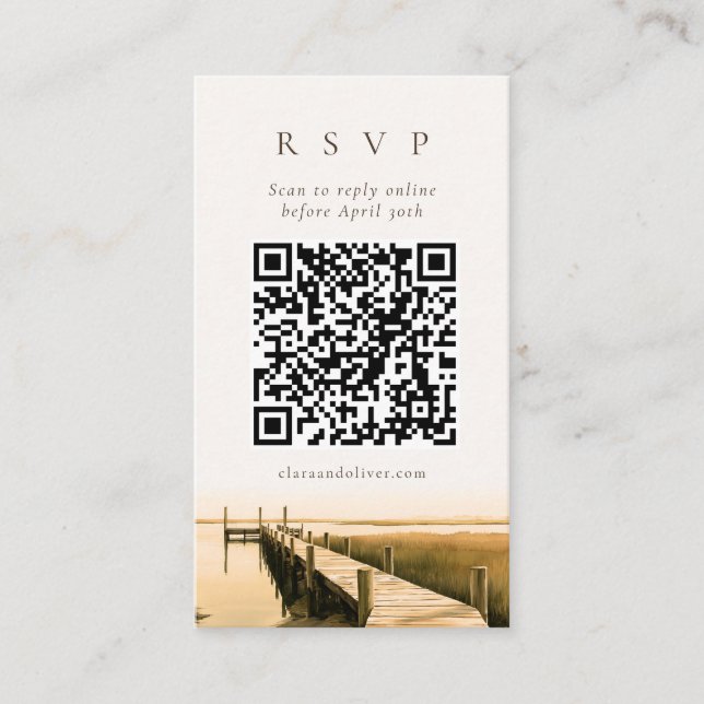 D'accompagnement Carte de réponse QR Code de mariage de la région m (Devant)