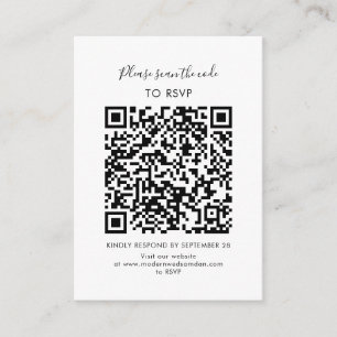 D'accompagnement Carte de réponse QR Code élégante personnalisée po