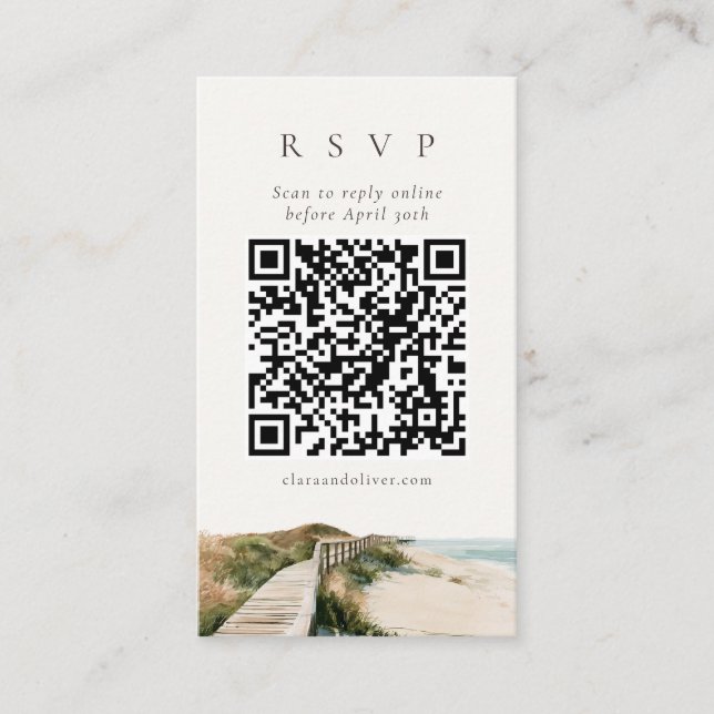 D'accompagnement Carte de réponse QR Code Herbe de Dune Outer Banks (Devant)