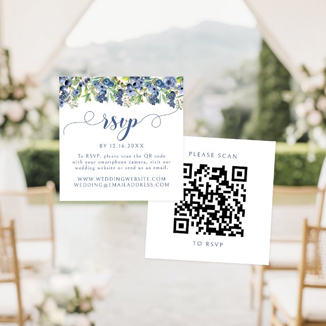 D'accompagnement Carte de réponse QR Code mariage Fleur Florale Suc (Créateur téléchargé)