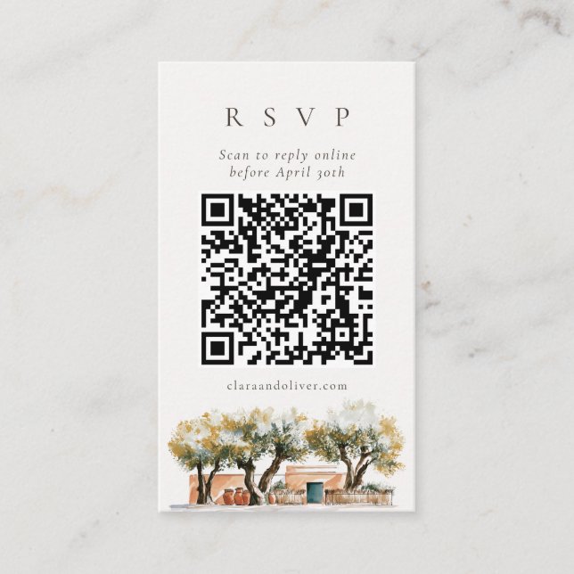 D'accompagnement Carte de réponse QR Code méditerranéen du bosquet  (Devant)