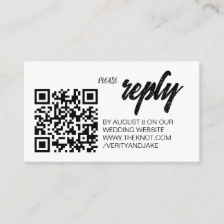 D'accompagnement Carte de réponse QR Code minimale blanche pour mar