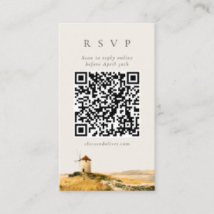 D'accompagnement Carte de réponse QR Code Moulin à vent aquarelle Î