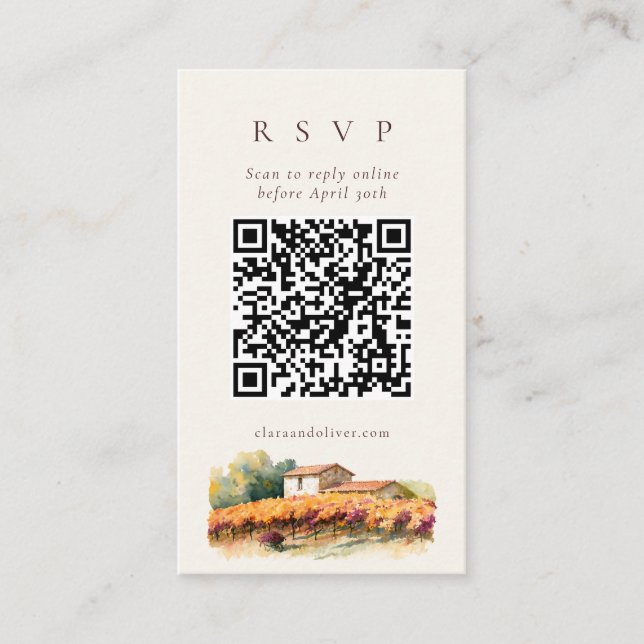 D'accompagnement Carte de réponse QR Code pour la récolte d'automne (Devant)