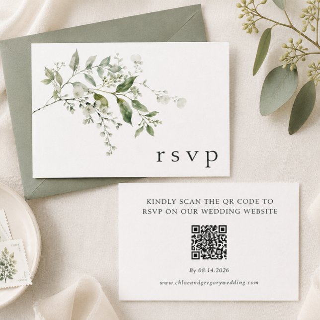 D'accompagnement Carte de réponse QR Code pour mariage élégant au e (Créateur téléchargé)