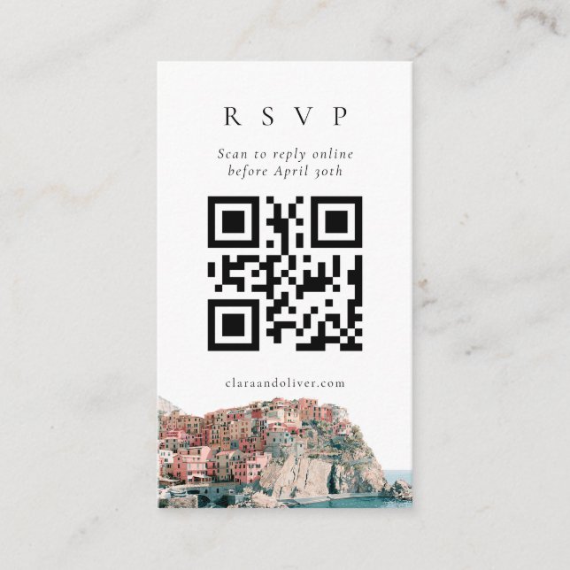 D'accompagnement Carte de réponse QR Code pour village de Cinque Te (Devant)