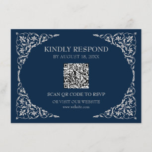 D'accompagnement Carte de réponse QR Midnight Blue