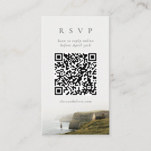 D'accompagnement Carte de réponse QR pour mariage sur les falaises