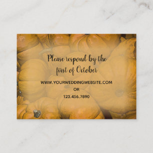 D'accompagnement Carte de réponse RSVP Citrouille de mariage Orange