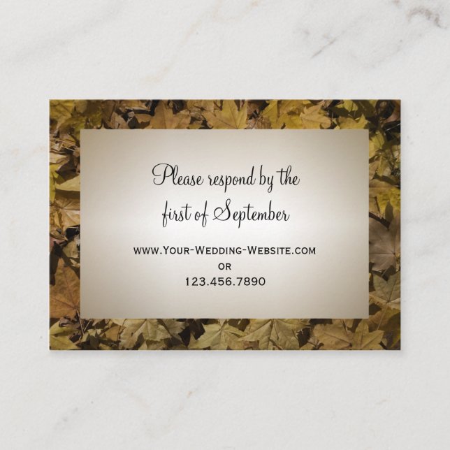 D'accompagnement Carte de réponse RSVP de mariage des Feuilles de F (Devant)