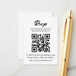 D'accompagnement Carte de réponse RSVP modifiable avec code QR, enc
