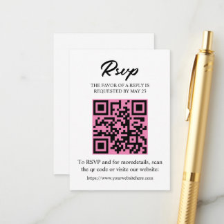 D'accompagnement Carte de réponse RSVP modifiable avec code QR, enc