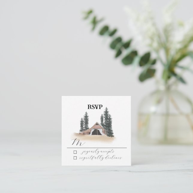 D'accompagnement Carte de réponse RSVP pour mariage de grange  (Debout devant)