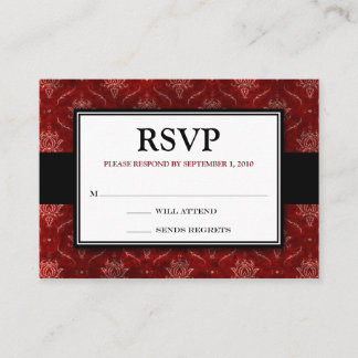 D'accompagnement Carte de réponse RSVP Red Velvet 3,5 x 2,5 pouces