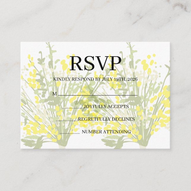 D'accompagnement Carte de réponse simple pour mariage (Devant)