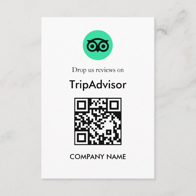 D'accompagnement Carte de rétroaction QR pour booster les avis Trip (Devant)