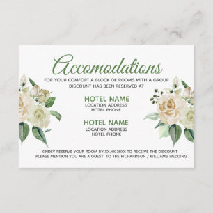 D'accompagnement Carte de séjour à aquarelle florale Rose Crème