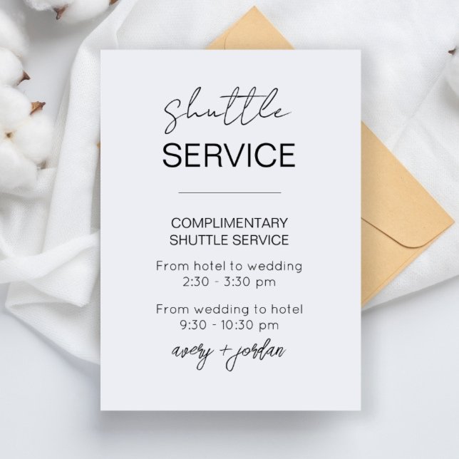 D'accompagnement Carte de service de navette de mariage (Créateur téléchargé)