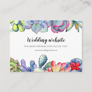 D'accompagnement Carte de site de mariage à l'aquarelle de cactus s
