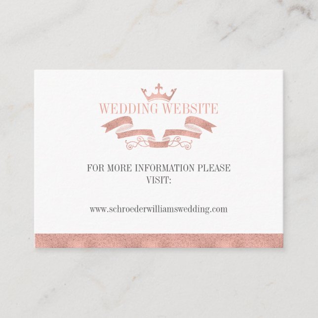 D'accompagnement Carte de site Internet Mariage Gold Crest Rose cla (Devant)