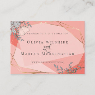 D'accompagnement Carte de site mariage Cadre Or Floral Coral