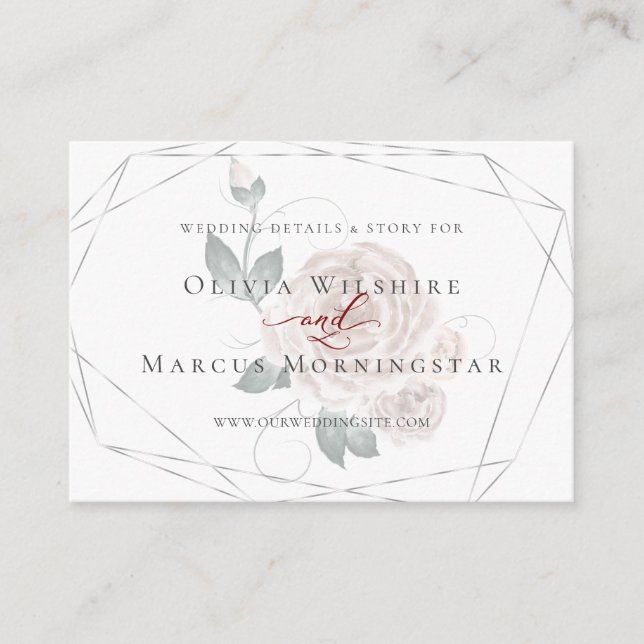 D'accompagnement Carte de site mariage | Dusty Mauve Floral (Devant)