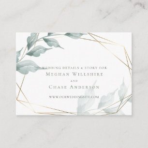 D'accompagnement Carte de site mariage   Grayed Jade Green Botaniqu