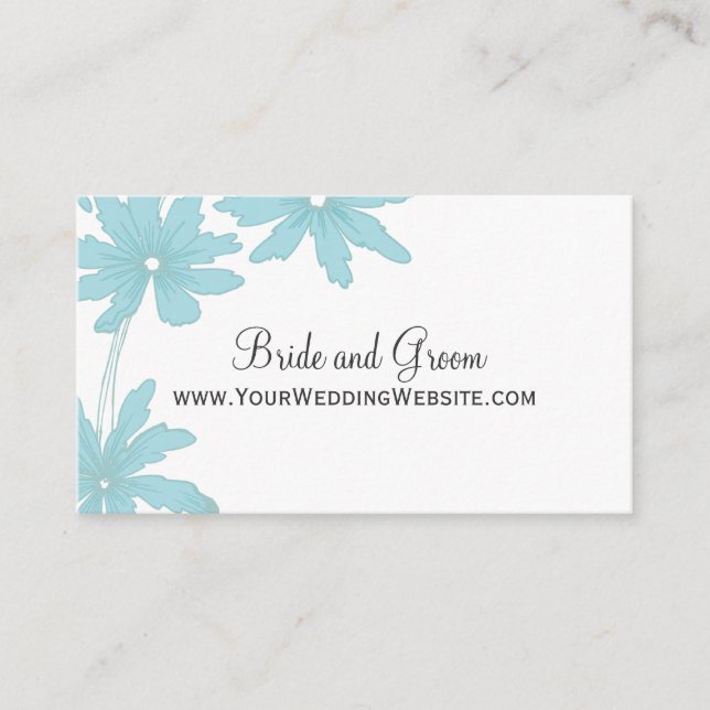 D'accompagnement Carte de site Mariage Light Blue Daisies (Devant)