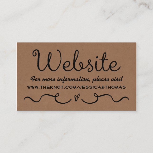 D'accompagnement Carte de site mariage | Rustic Country Kraft (Devant)