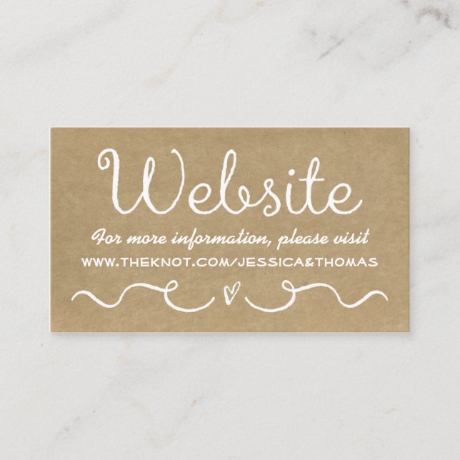 D'accompagnement Carte de site mariage | Rustic Country Kraft (Devant)