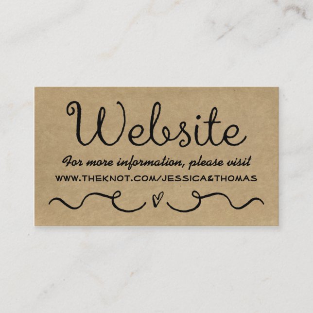 D'accompagnement Carte de site mariage | Rustic Country Kraft (Devant)