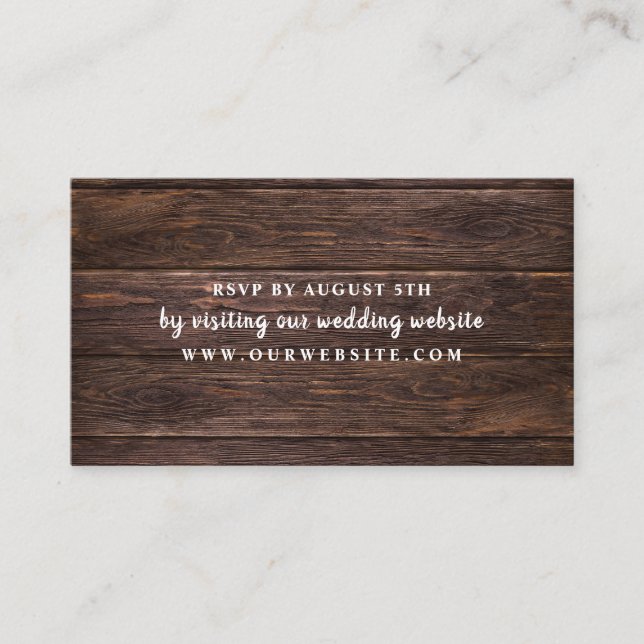 D'accompagnement Carte de site rsvp Rustic Dark Wood (Devant)