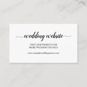 D'accompagnement Carte de site web de mariage à calligraphie noire 