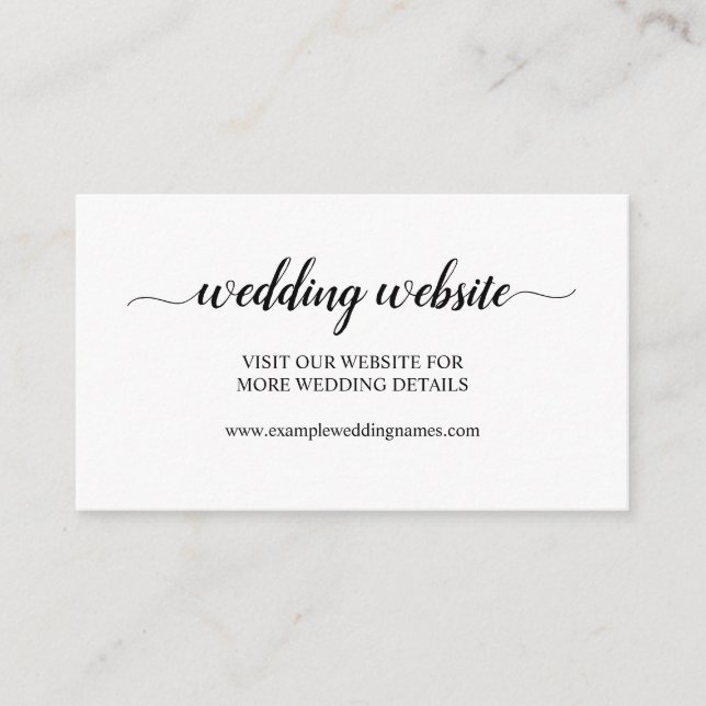 D'accompagnement Carte de site web de mariage à calligraphie noire  (Devant)
