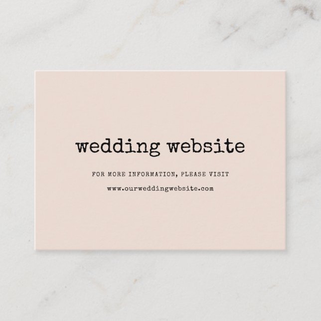 D'accompagnement Carte de site web de mariage à la machine à écrire (Devant)