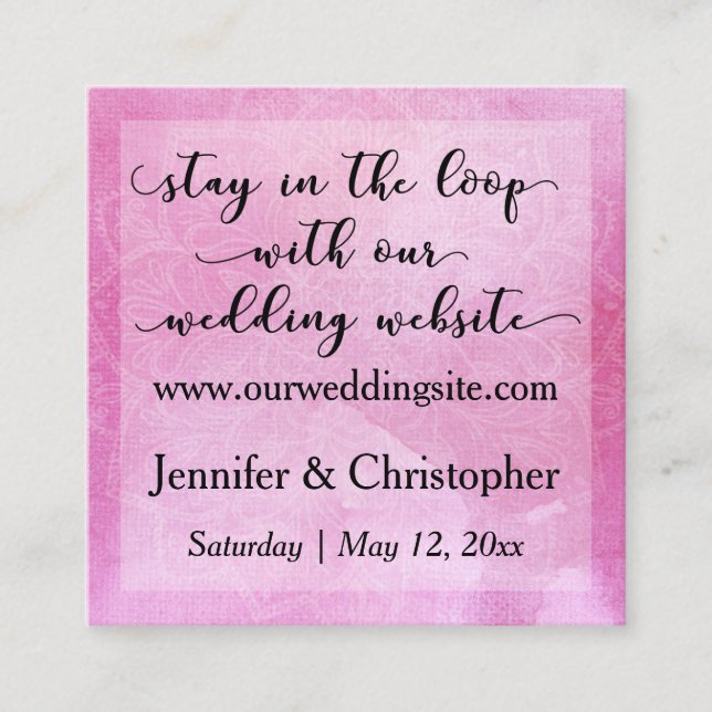 D'accompagnement Carte de site Web de mariage à mandala en aquarell (Devant)