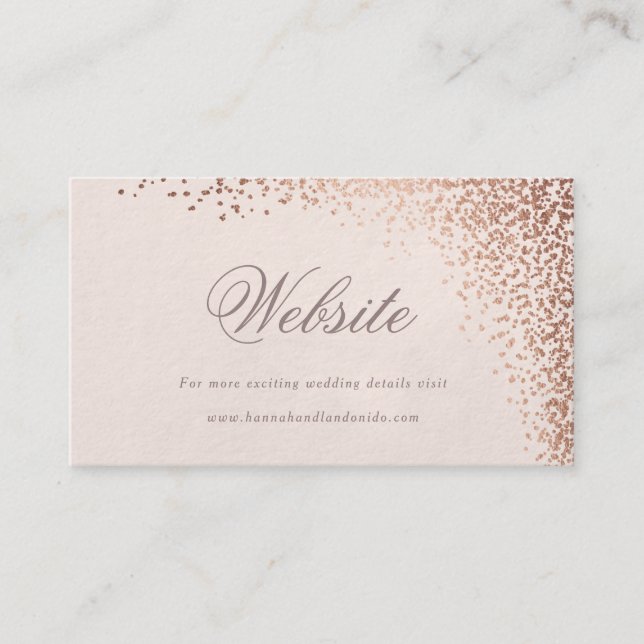 D'accompagnement Carte de site web de mariage en faux feuillard mét (Devant)