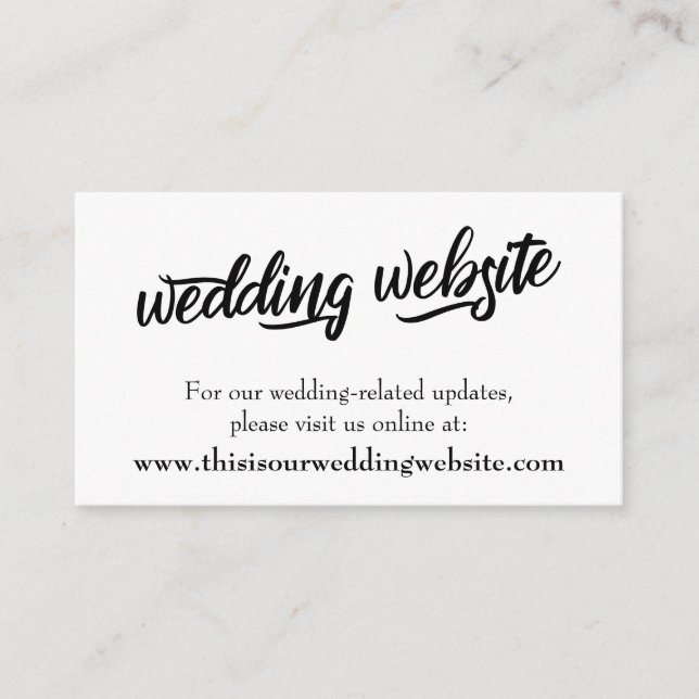D'accompagnement Carte de site web de mariage en typographie minima (Devant)