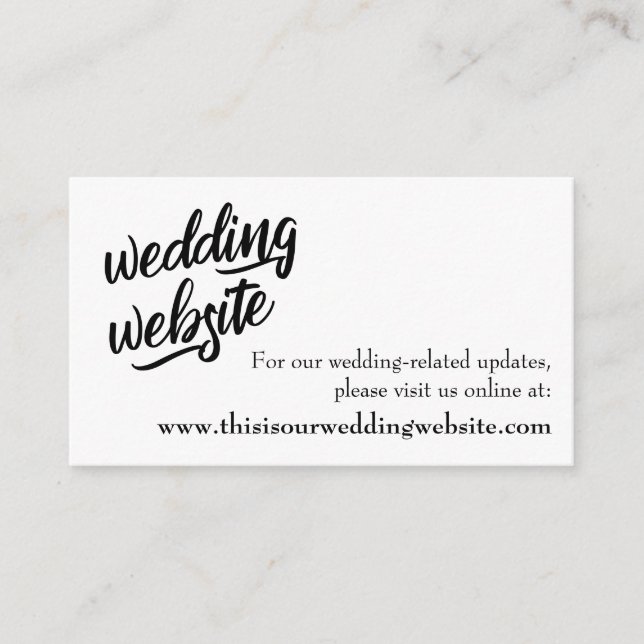 D'accompagnement Carte de site web de mariage en typographie minima (Devant)