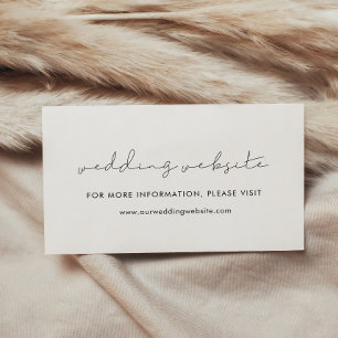 D'accompagnement Carte de site web de mariage minimaliste manuscrit