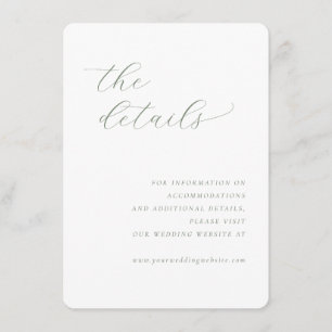 D'accompagnement Carte de site web de mariage minimaliste vert élég