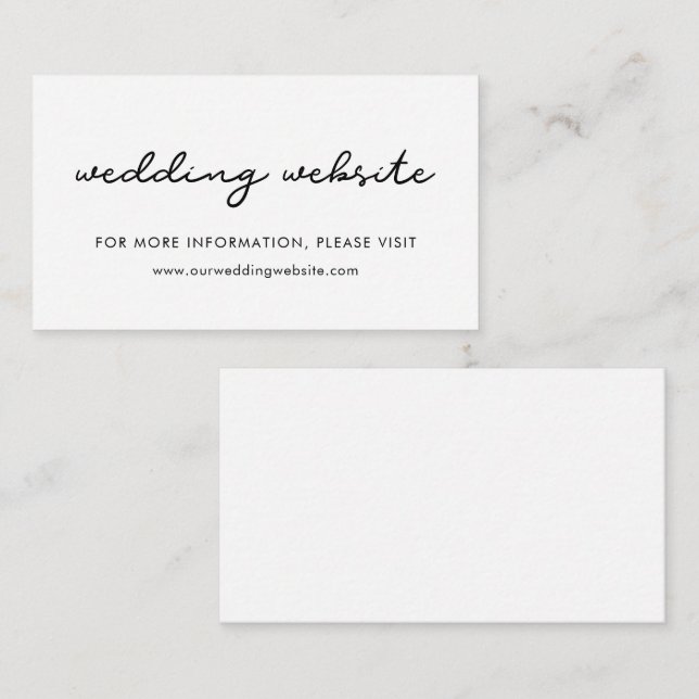 D'accompagnement Carte de site web de mariage simple (Devant / Derrière)