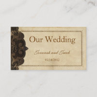 Carte de site Web Mariage en cuir victorien