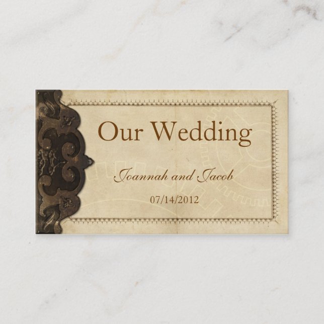 D'accompagnement Carte de site Web Mariage en cuir victorien (Devant)