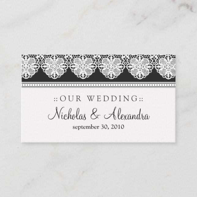 D'accompagnement Carte de site Web Mariage Lace vintage (Devant)