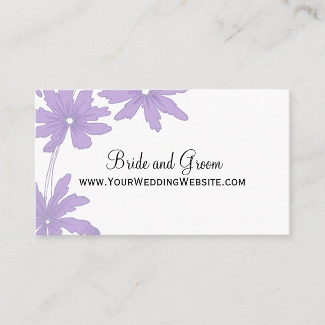 D'accompagnement Carte de site Web Mariage Purple Daisies (Devant)