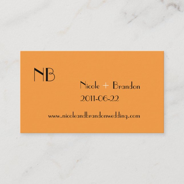 D'accompagnement Carte de site web Mariage Very Tangerine (Devant)