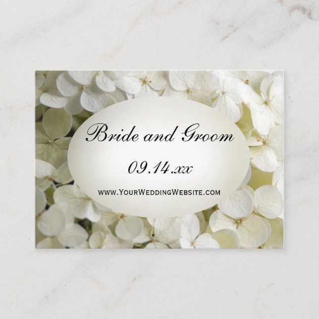 D'accompagnement Carte de site Web Mariage White Hydrangea (Devant)