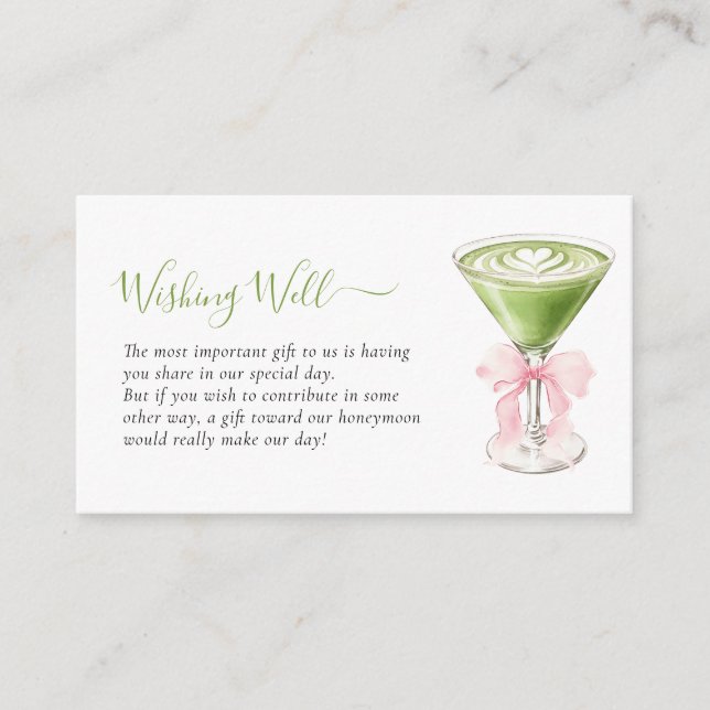 D'accompagnement Carte de Souhaits de Mariage Parfaite Matcha (Devant)